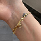 PARTNER LETTER CUBAN BRACELET aus 925 Silber - Hochwertiger Schmuck - AURIME