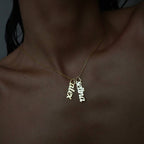 DUO HEART NAME NECKLACE aus 925 Silber - Hochwertiger Schmuck - AURIME