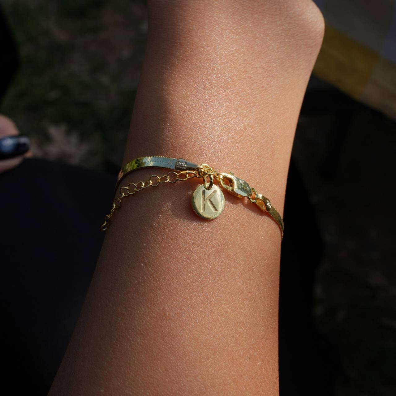 SNAKE ARMBAND MIT INITIALEN aus 925 Silber - Eleganter Armband - AURIME