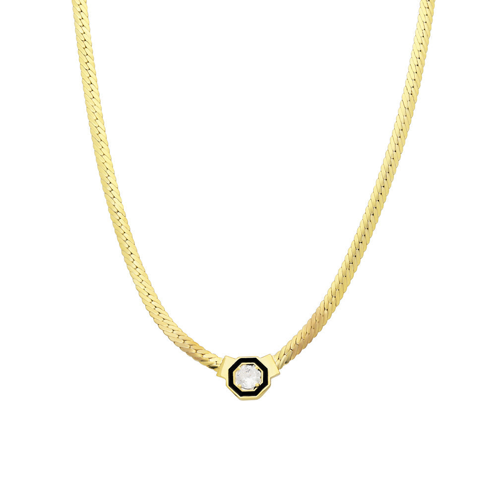 SNAKE BIG ZIRKONIA KETTE aus 925 Silber - Eleganter Halskette - AURIME
