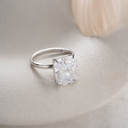 SILBERNER QUADRATISCHER STEIN RING | 925 SILBER