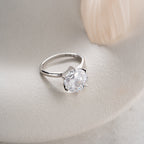 RUNDER STEIN RING | 925 SILBER