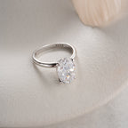 OVALER STEIN RING | 925 SILBER