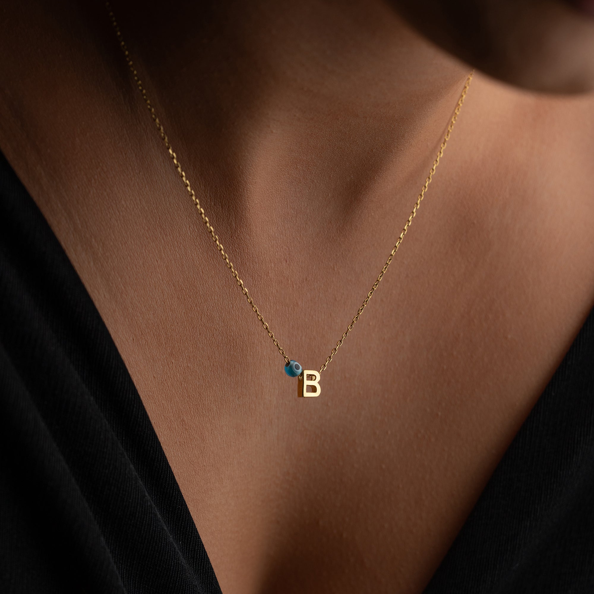 MINIMAL BUCHSTABENKETTE NAZAR | 925 SILBER