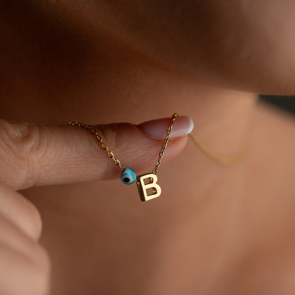 MINIMAL BUCHSTABENKETTE NAZAR | 925 SILBER