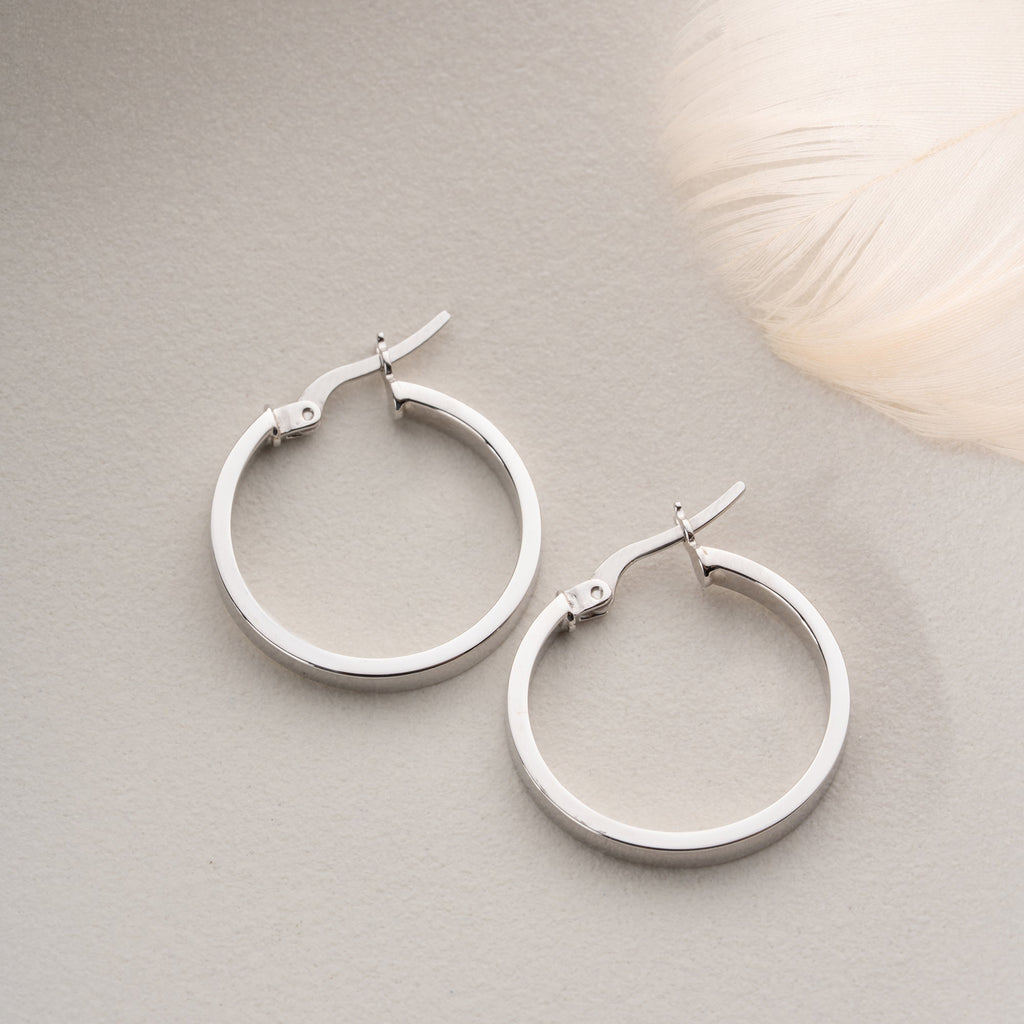 BREITE BASIC OHRRINGE | 925 SILBER