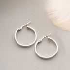 BREITE BASIC OHRRINGE | 925 SILBER