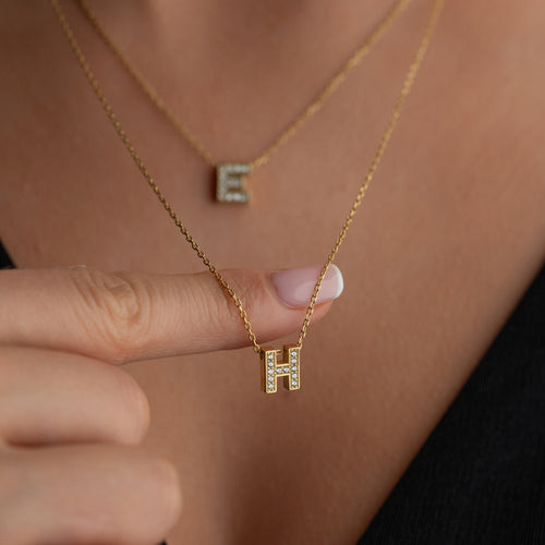 2'ER BUCHSTABEN ZIRKONIA HALSKETTE | 925 SILBER