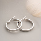 BREITE BASIC OHRRINGE | 925 SILBER