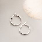FEINE SILBERFARBE OHRRINGE | 925 SILBER