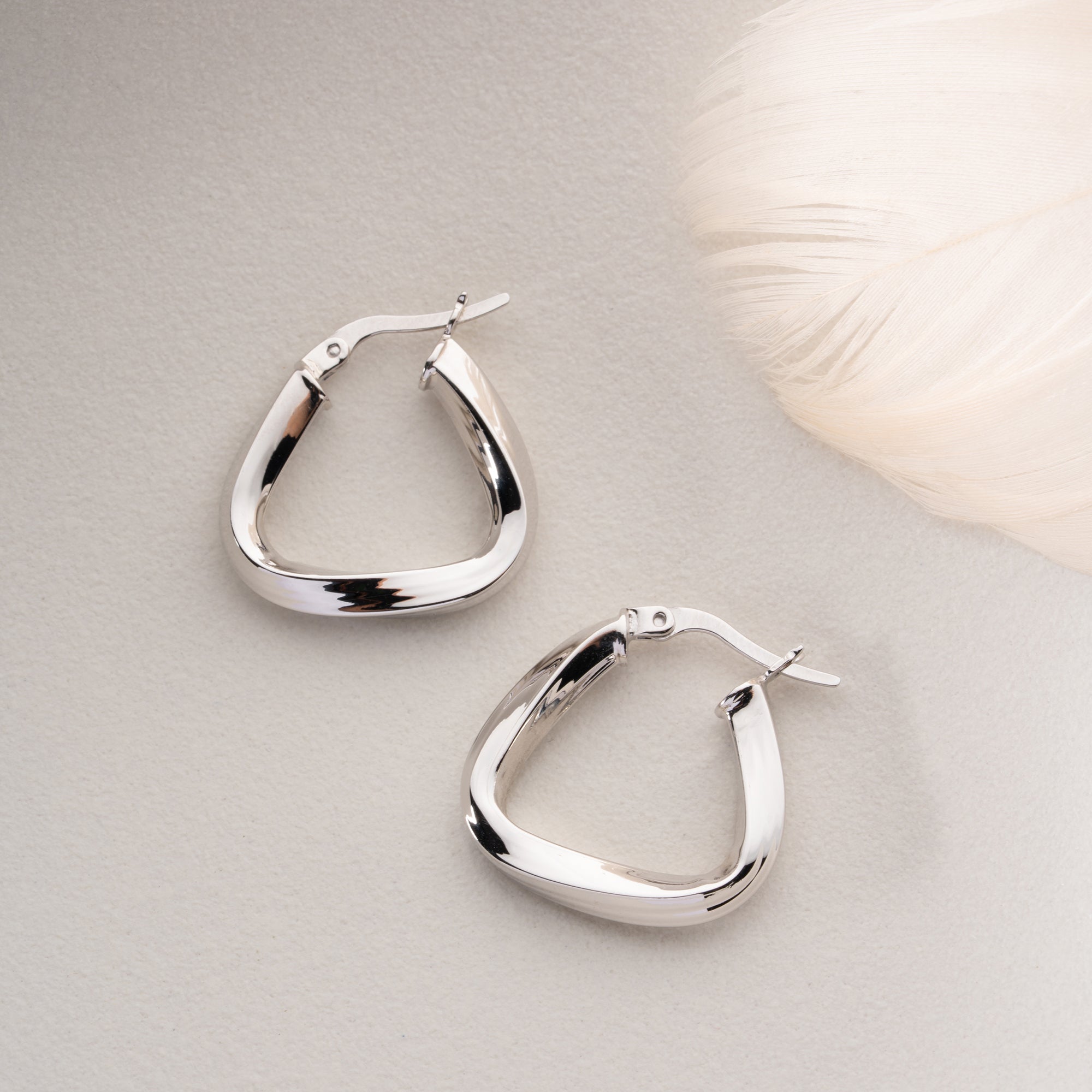 ASYMMETRISCHE SPIRALE OHRRINGE | 925 SILBER