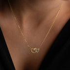 DUO HERZ HALSKETTE | 925 SILBER