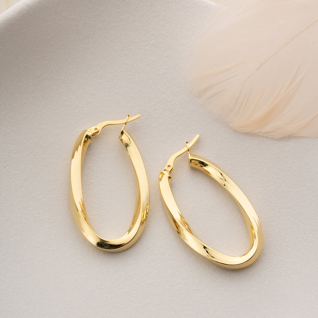 OVALE SPIRALE GOLD OHRRINGE | 925 SILBER