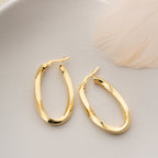 OVALE SPIRALE GOLD OHRRINGE | 925 SILBER