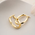 OVALE SPIRALE GOLD OHRRINGE | 925 SILBER