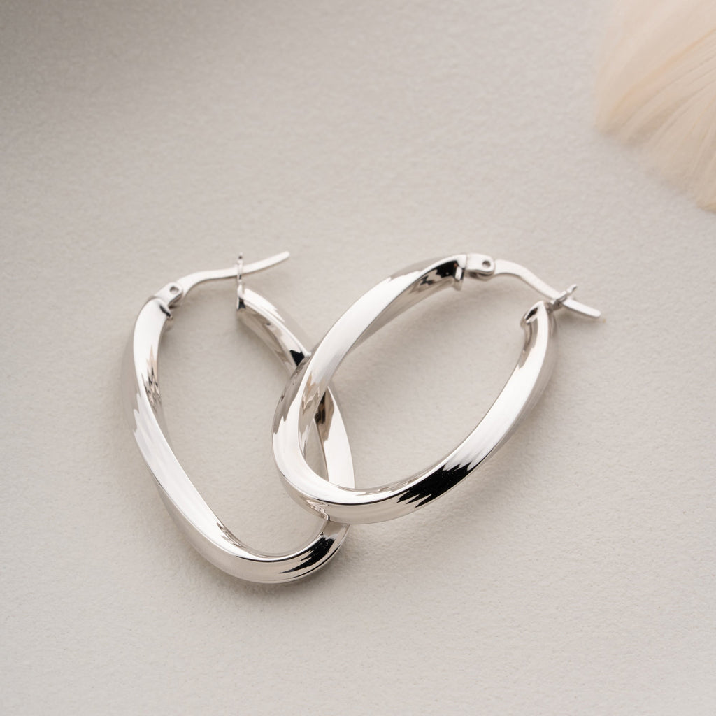 OVALE SPIRALE OHRRINGE | 925 SILBER