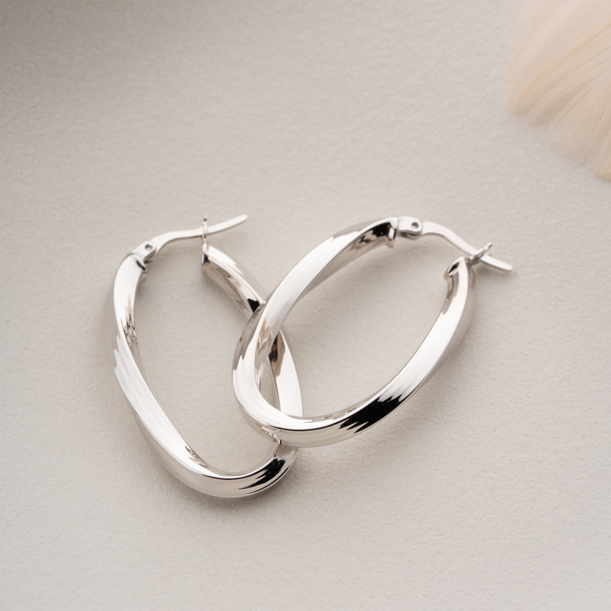 OVALE SPIRALE OHRRINGE | 925 SILBER