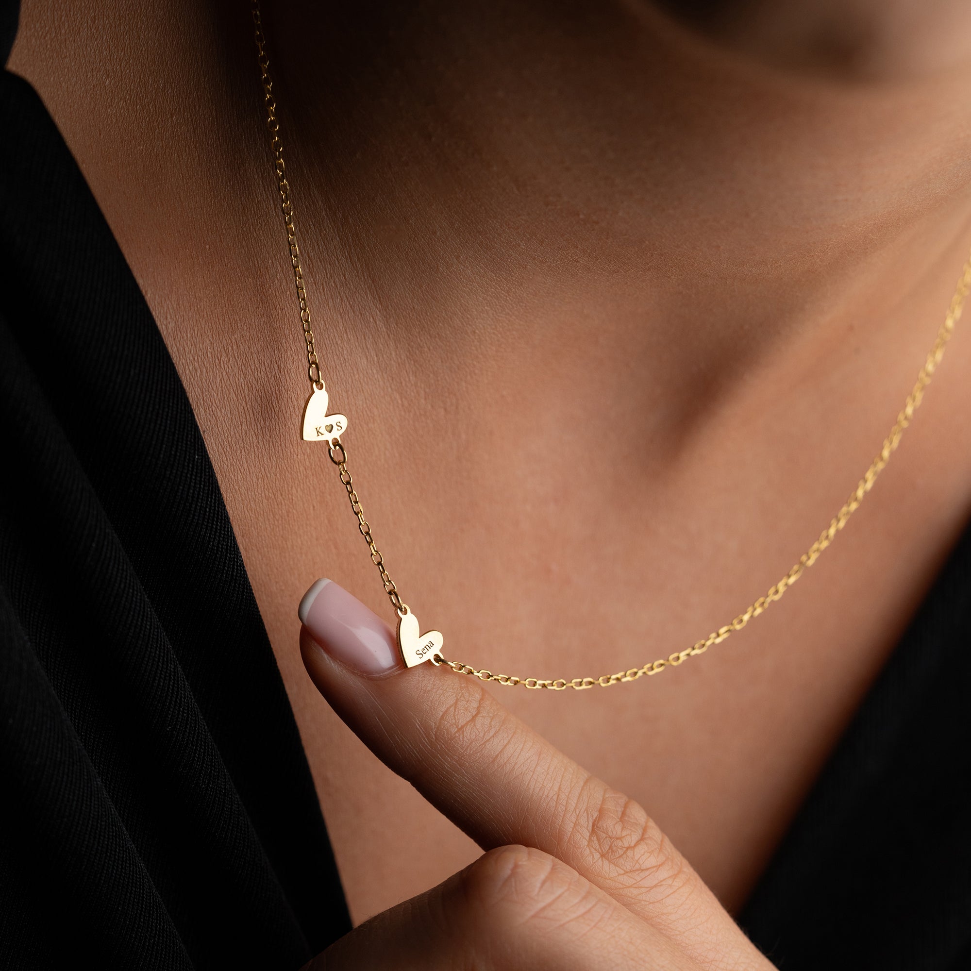 DUO FORSE HERZ HALSKETTE | 925 SILBER