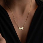 DUO HERZ HALSKETTE | 925 SILBER