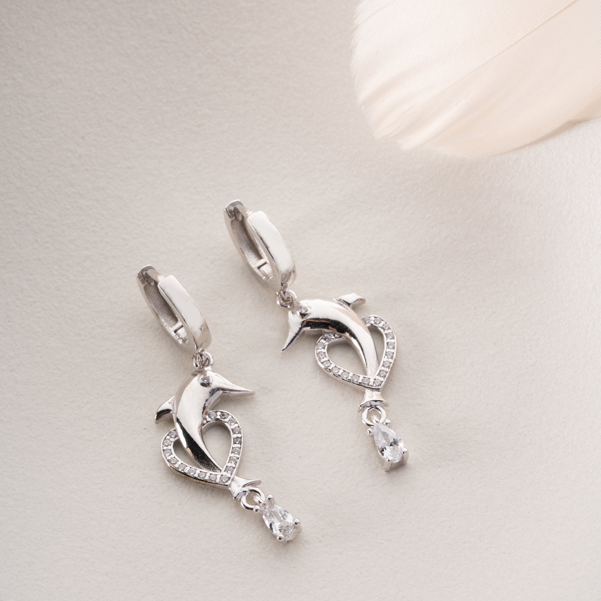 DELPHIN-MOTIV OHRRINGE | 925 SILBER