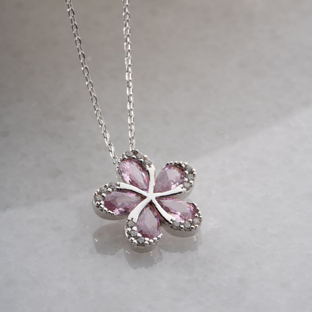 ROSA GÄNSEBLÜMCHEN HALSKETTE | 925 SILBER