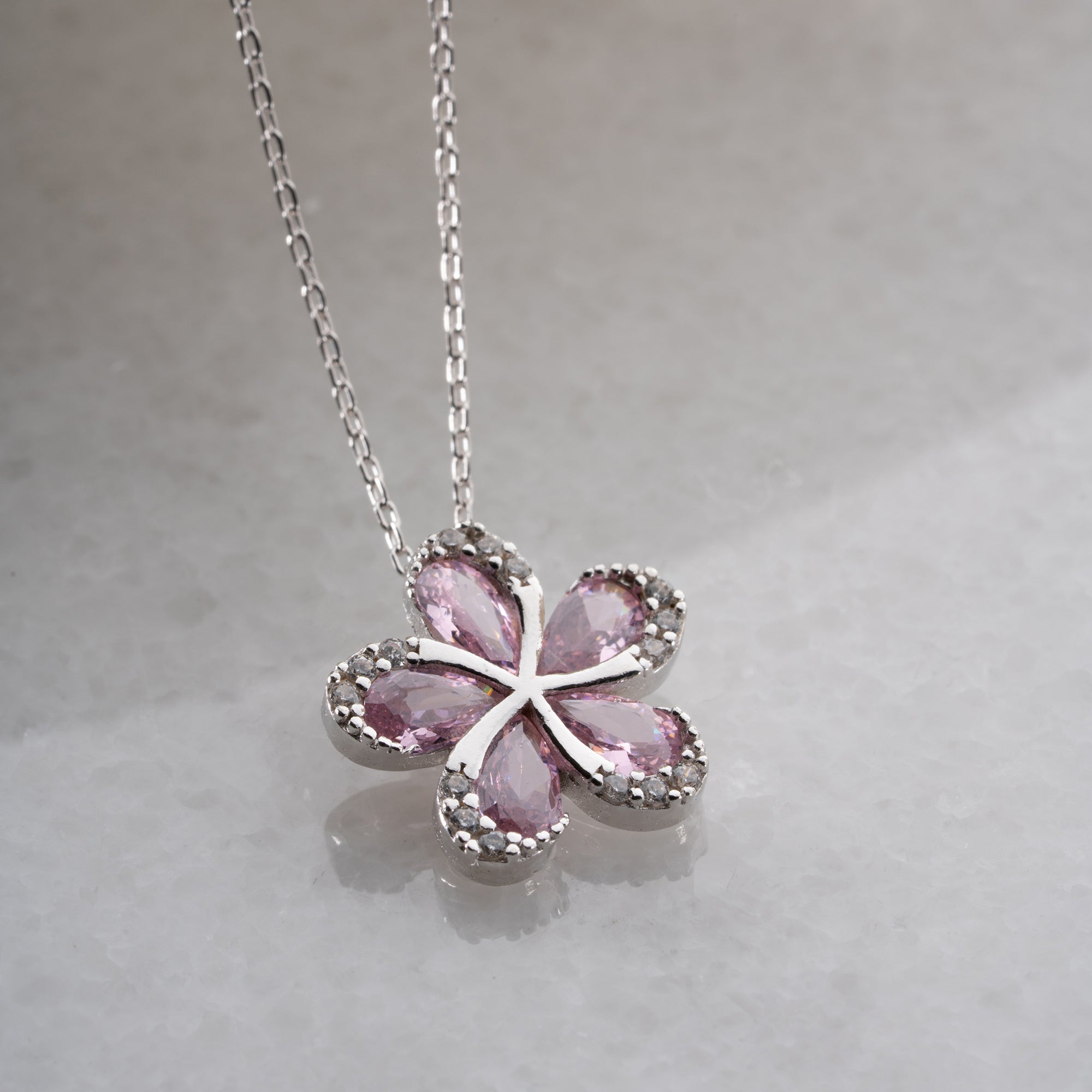 ROSA GÄNSEBLÜMCHEN HALSKETTE | 925 SILBER