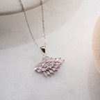 SCHWAN MIT ROSA STEIN HALSKETTE | 925 SILBER