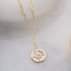 POLARSTERN-PLÄTTCHEN GOLD HALSKETTE | 925 SILBER