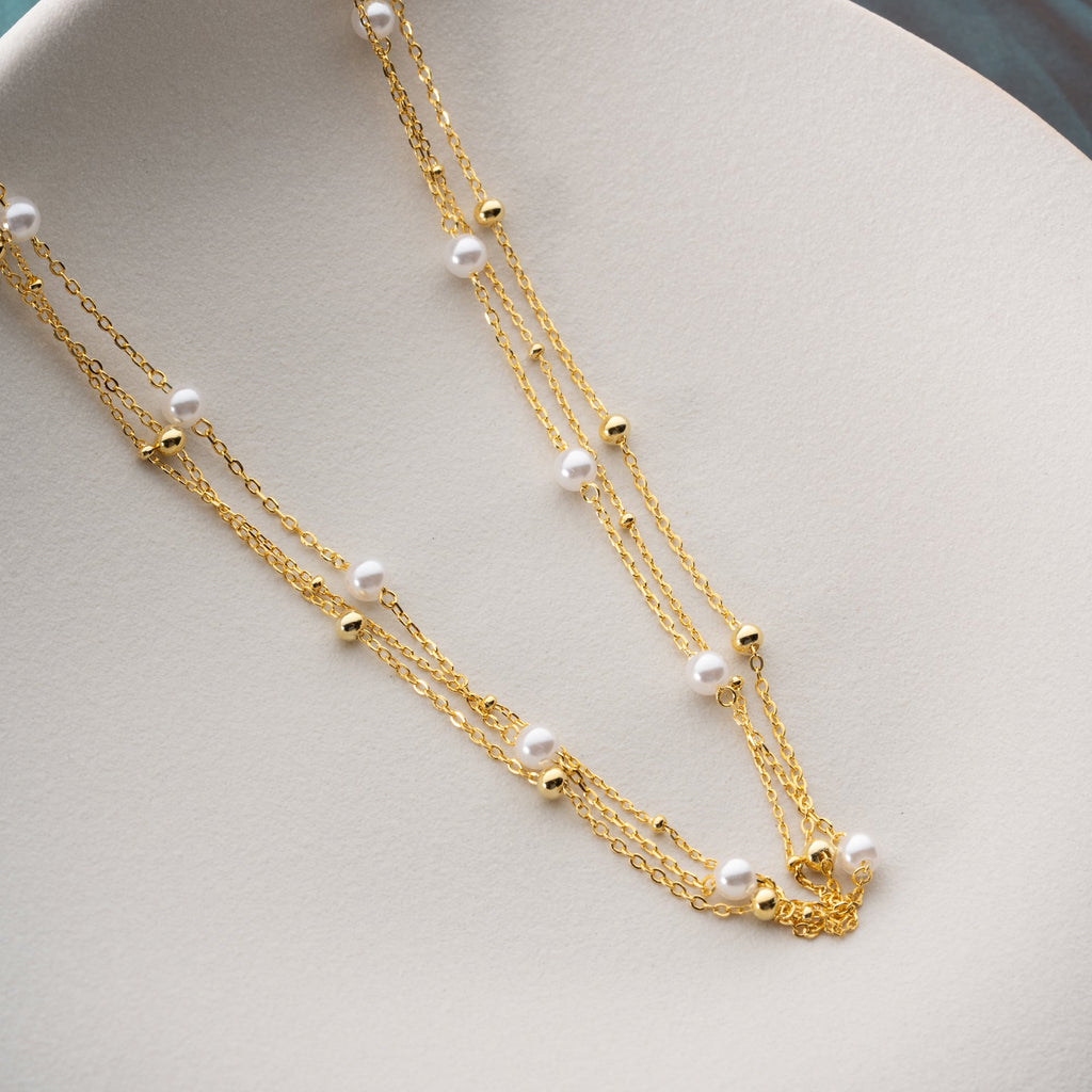 KETTE MIT PERLEN HALSKETTE | 925 SILBER