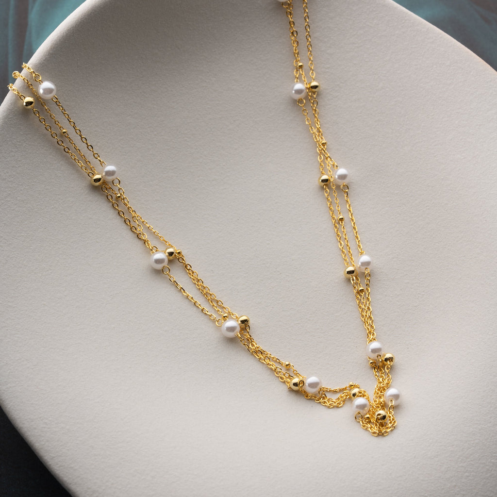 KETTE MIT PERLEN HALSKETTE | 925 SILBER