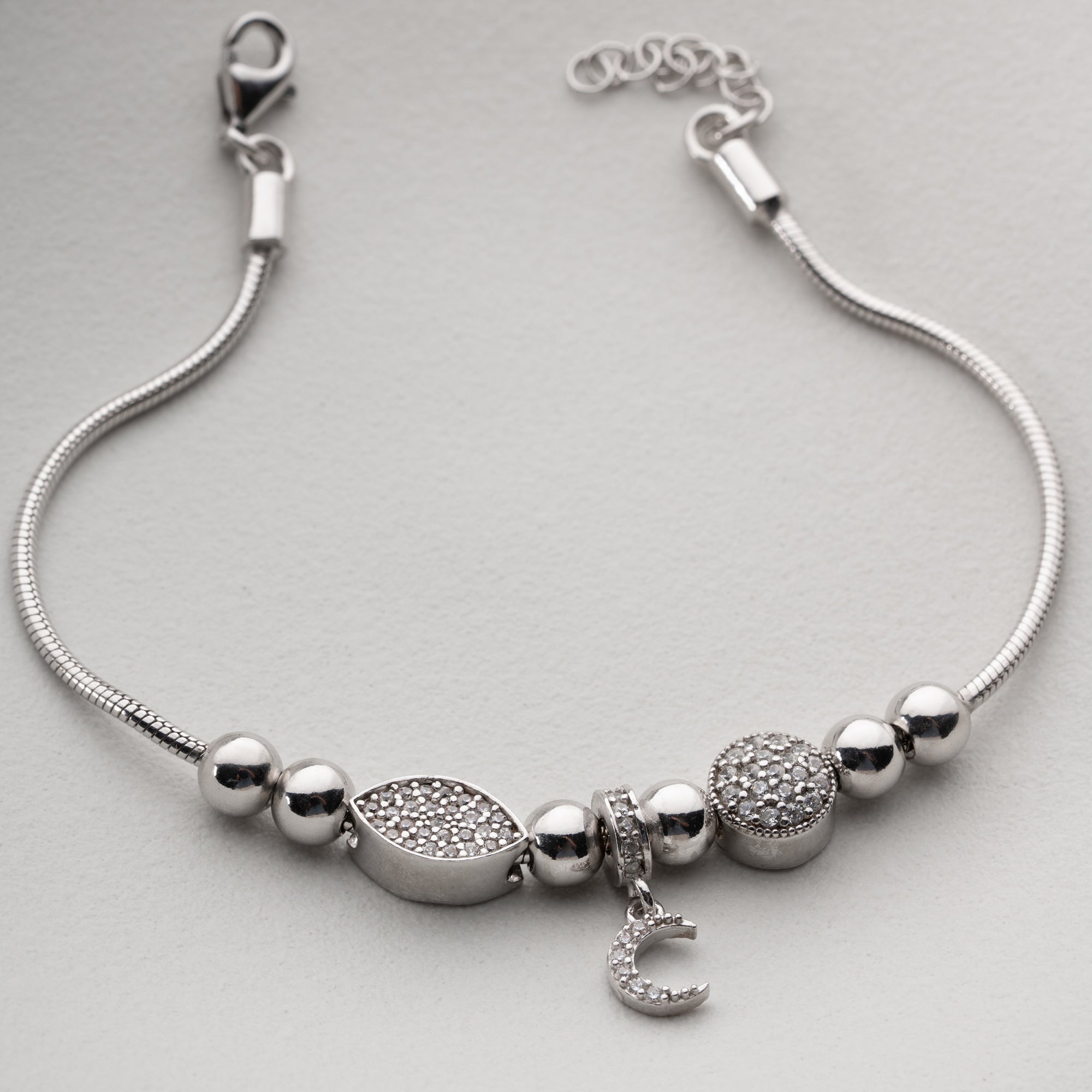 MIT SICHELMOND-CHARM ARMKETTE | 925 SILBER