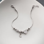 SICHELMOND MIT HERZ-CHARM ARMKETTE | 925 SILBER