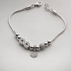 SCHARM MIT STEIN-HERZ-ANHÄNGER ARMKETTE | 925 SILBER