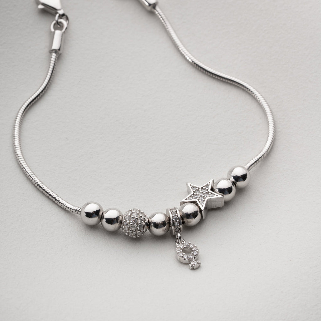 MIT STERN-CHARM MIT STEINEN ARMKETTE | 925 SILBER