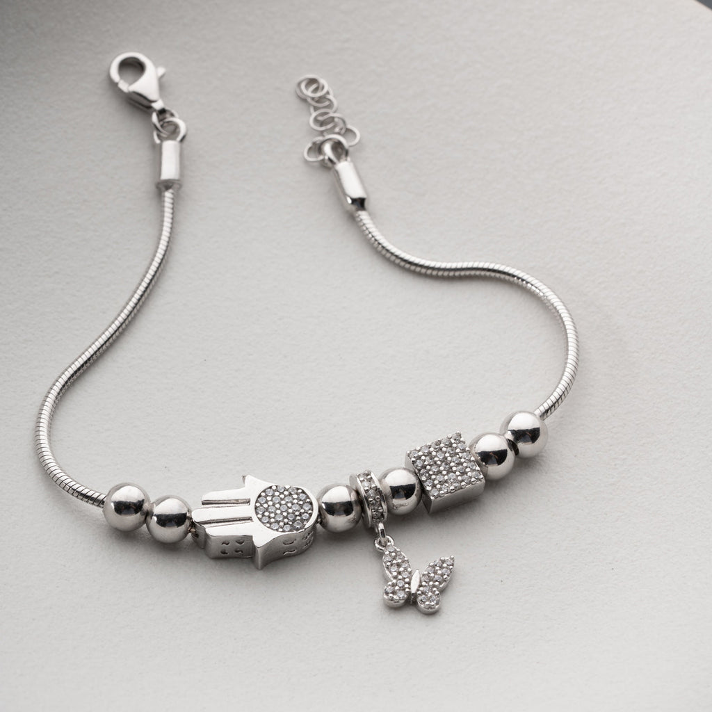 SCHMETTERLINGS-DANGLE-CHARM ARMKETTE | 925 SILBER