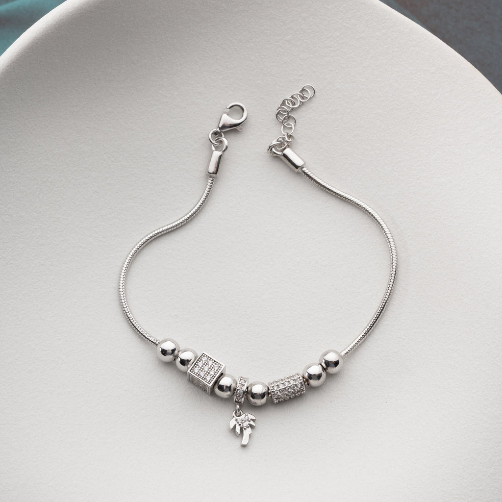 PALMEN-DANGLE-CHARM ARMKETTE | 925 SILBER