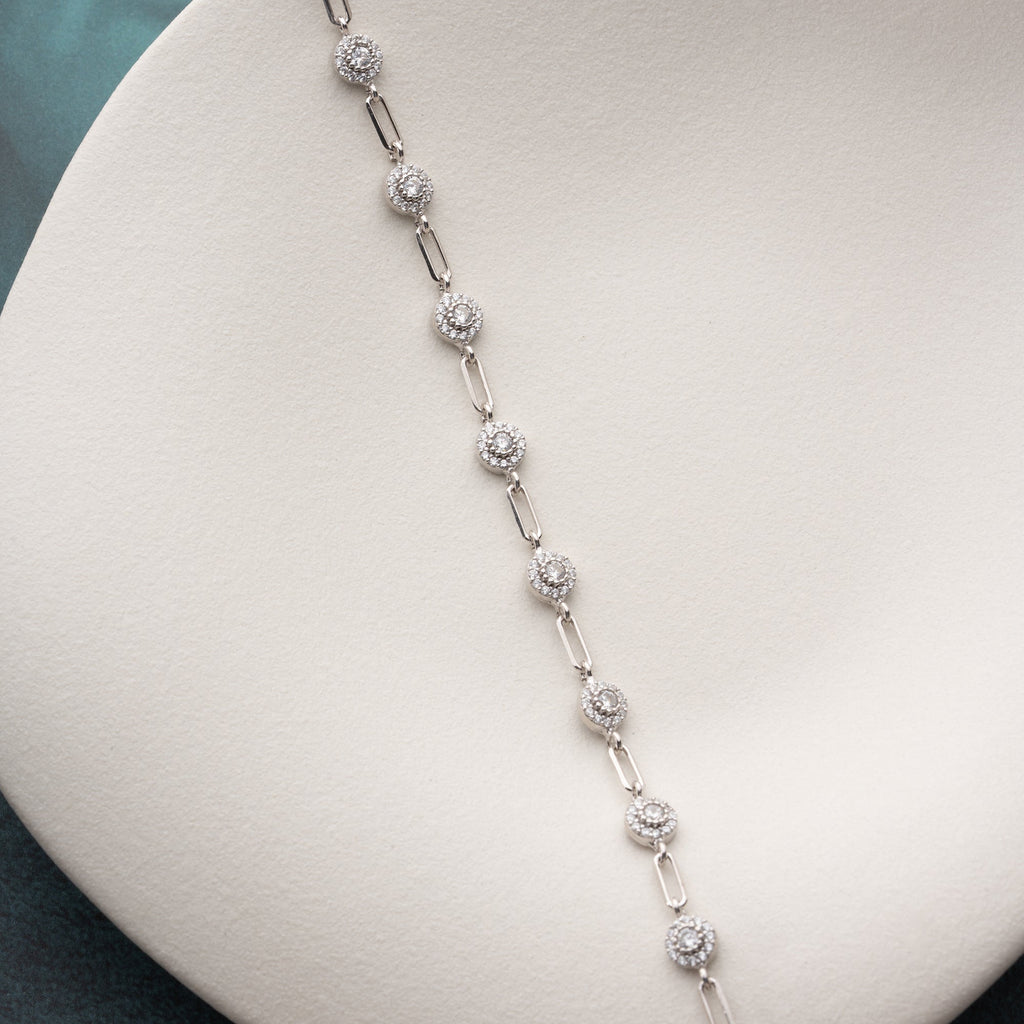 MULTISTEIN RUND SILBER ARMKETTE | 925 SILBER