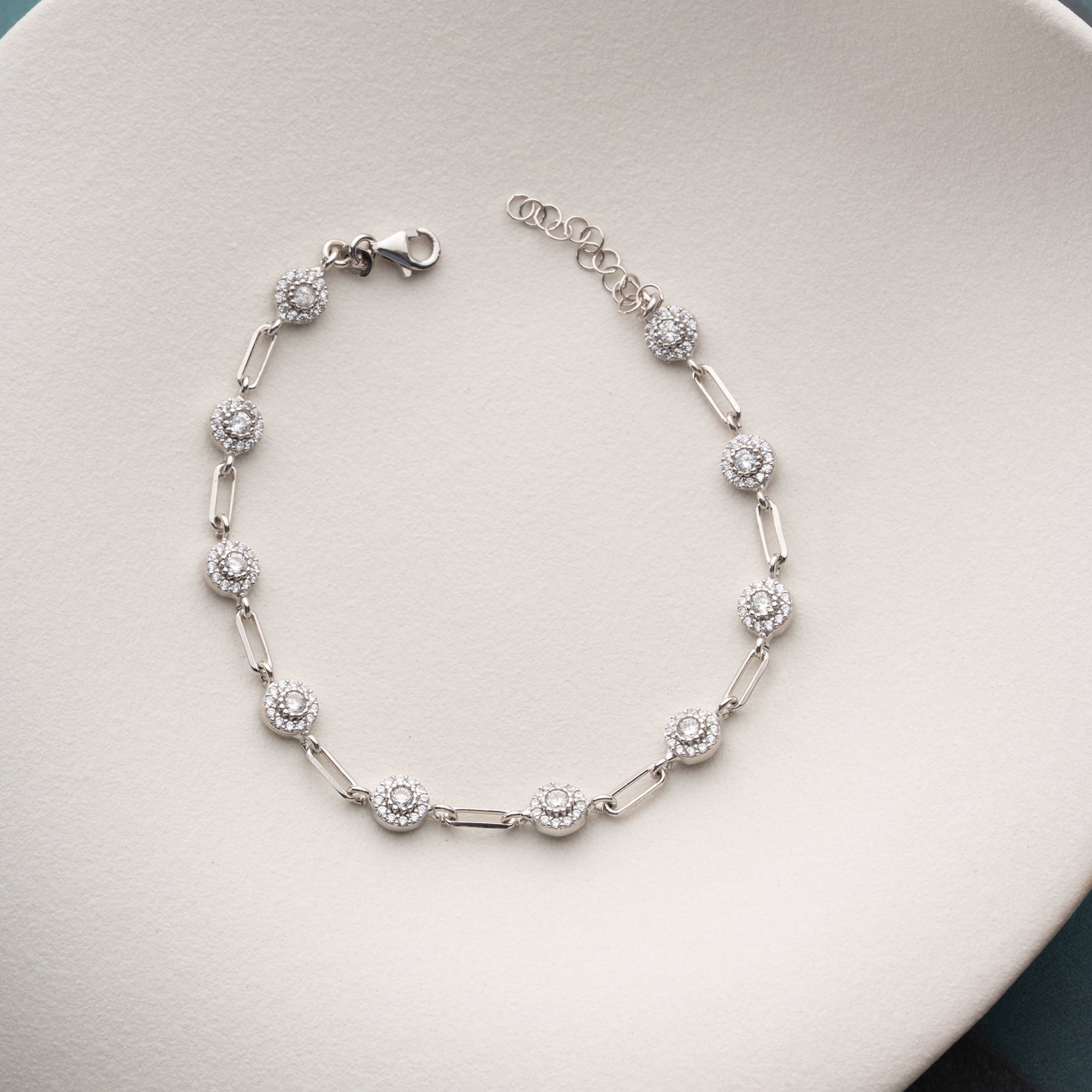 MULTISTEIN RUND SILBER ARMKETTE | 925 SILBER