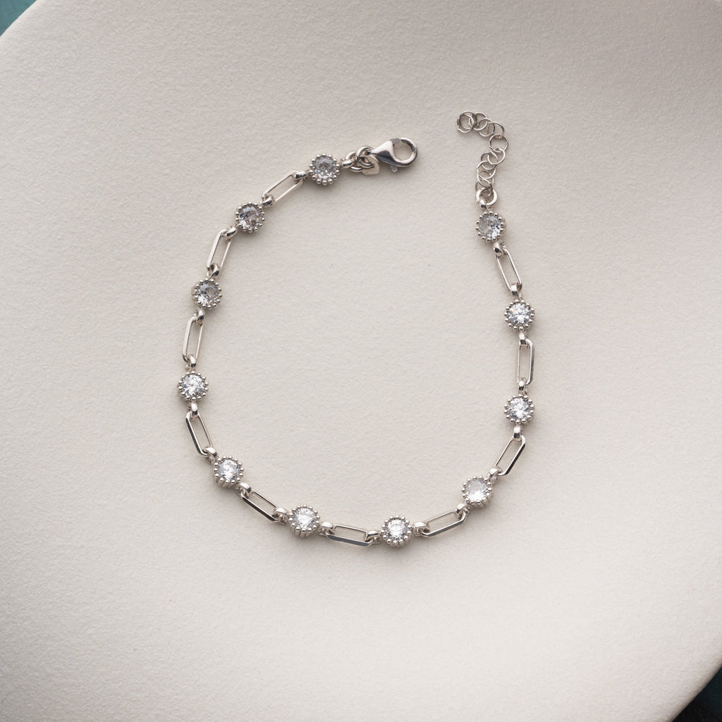 MIT MEHREREN MINI-RUNDEN STEINEN 72 ARMKETTE | 925 SILBER