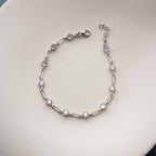 MIT MEHREREN MINI-RUNDEN STEINEN 72 ARMKETTE | 925 SILBER