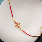 MIT ROTER KORDEL UND EMAILLE ARMKETTE | 925 SILBER