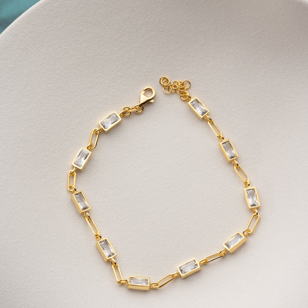 MIT MEHREREN BAGUETTE-STEINEN
 ARMKETTE | 925 SILBER