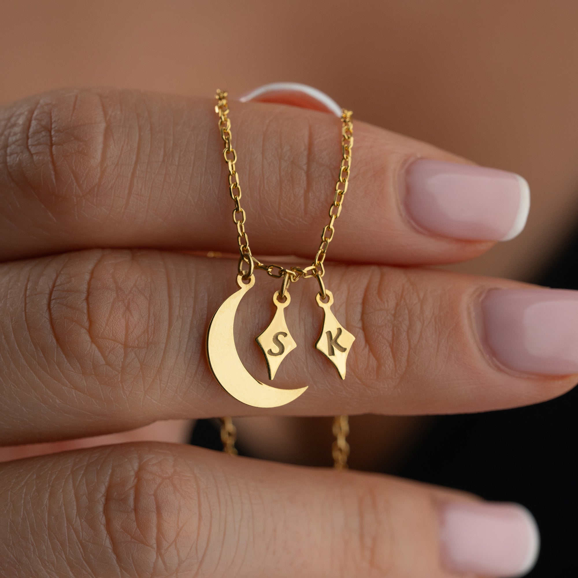 MOON BUCHSTABEN HALSKETTE | 925 SILBER
