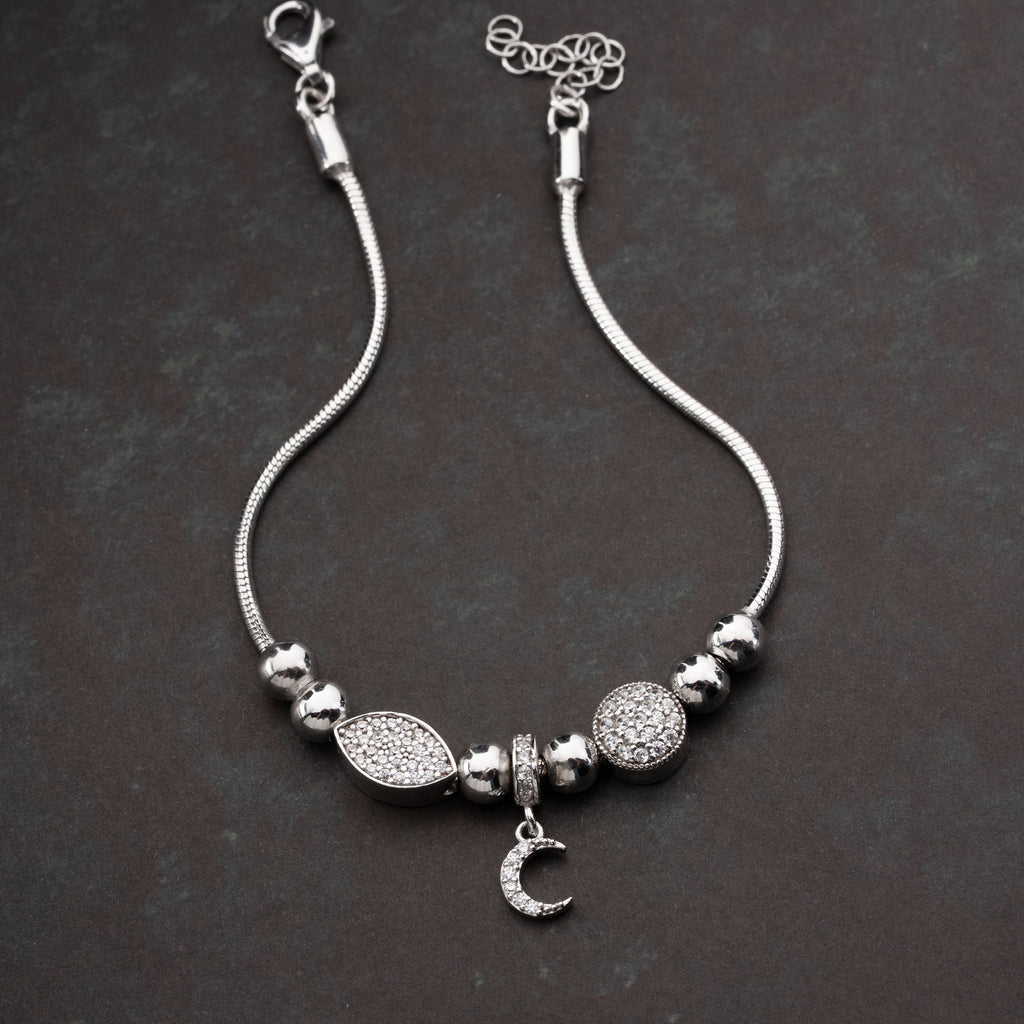 MIT SICHELMOND-CHARM ARMKETTE | 925 SILBER