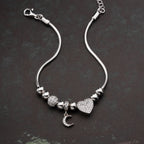 SICHELMOND MIT HERZ-CHARM ARMKETTE | 925 SILBER