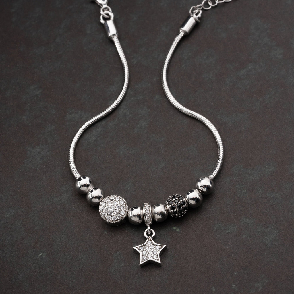 CHARM MIT STERN-ANHÄNGER ARMKETTE | 925 SILBER