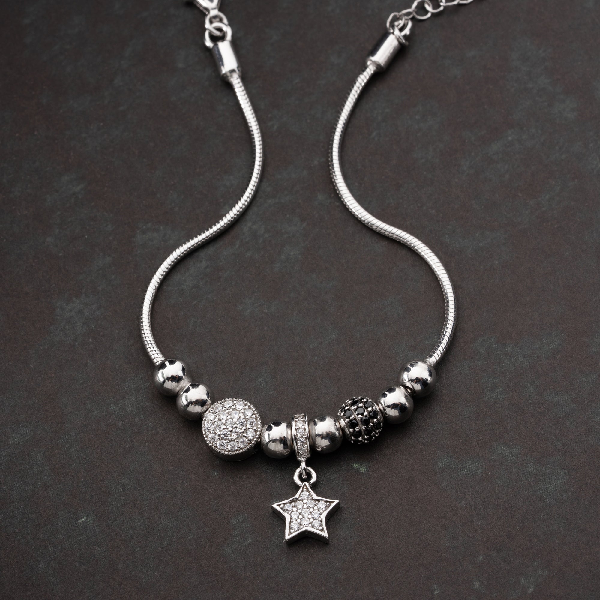 CHARM MIT STERN-ANHÄNGER ARMKETTE | 925 SILBER