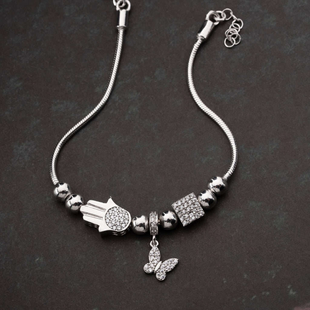 SCHMETTERLINGS-DANGLE-CHARM ARMKETTE | 925 SILBER
