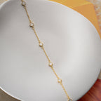 FIRA WHITE FUSSKETTE aus 925 Silber - Eleganter Halskette - AURIME