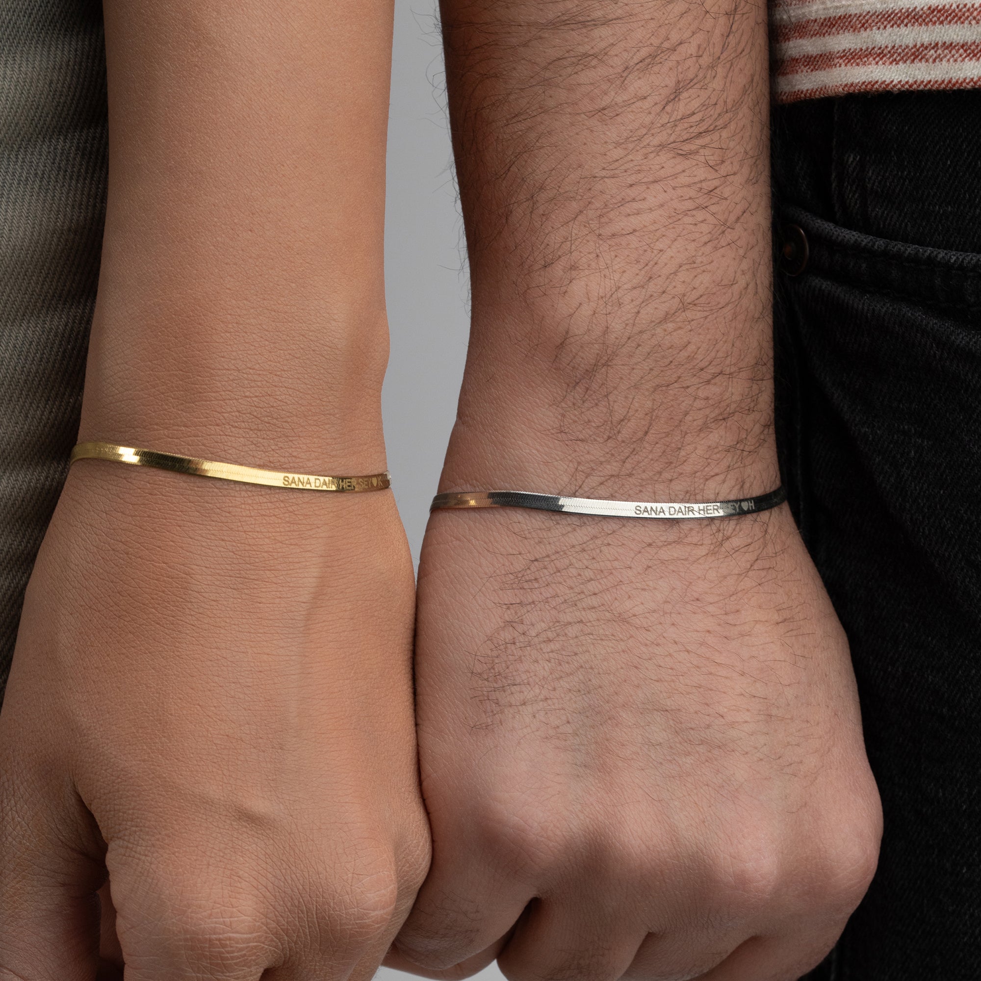 PERSONALISIERTE ITALIENISCHE PAAR-ARMBÄNDER | 925 SILBER
